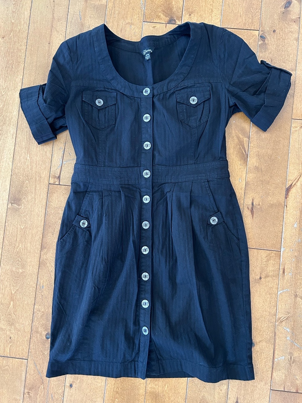 Vintage Y2K Guess Black Button-Front Mini Dress